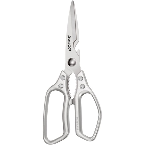 Astercook Heavy Duty Kitchen Shears, All-Metal Stainless Steel Scissors for Meat, Poultry & Vegetables, All-purpose Kitchen Scissors with Ergonomic Handle, Dishwasher Safe & Rust-Resistant