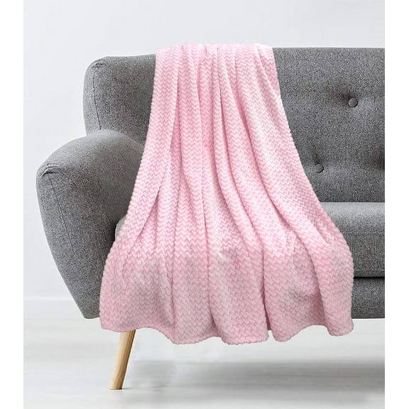 Asterid Grid Plush Throw Pink