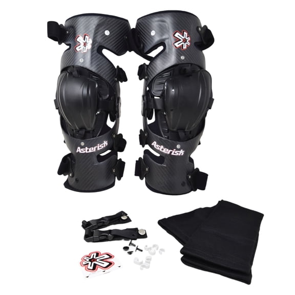 Asterisk Carbon Cell One - Advanced Knee Protector Braces (Pair- Left & Right) for Motocross, Supercross, and Off-Road Riders - Size Small