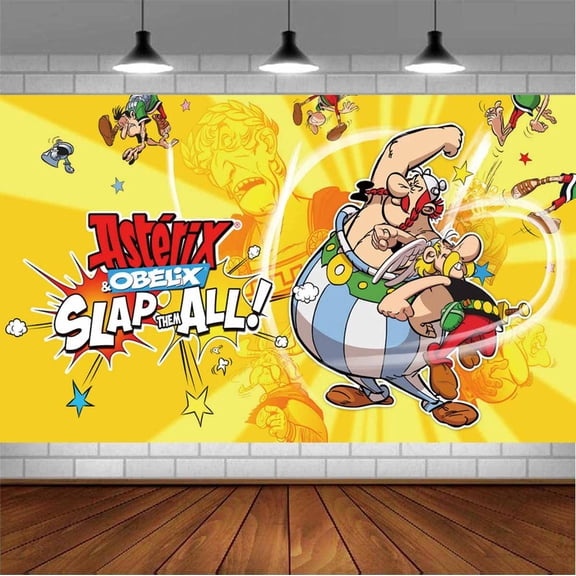 Asterix Backdrop & Obelix The Big Fight Banner Party Supplies Poster Movie Theme Background for Photography Birthday Decorations