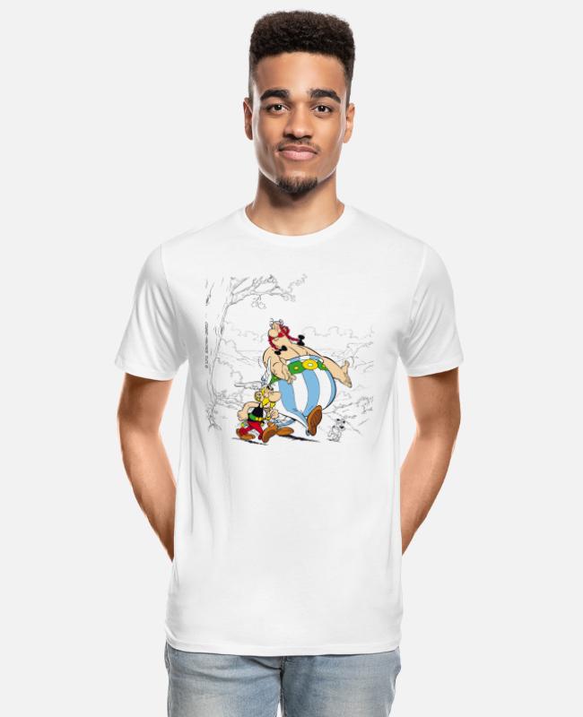 Asterix & Obelix Dogmatix Taking a Walk Graphic on Men’s Organic T
