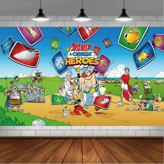 Asterix & Obelix The Big Fight Backdrop Banner Party Supplies Poster Movie Theme Background for Photography Birthday Decorations