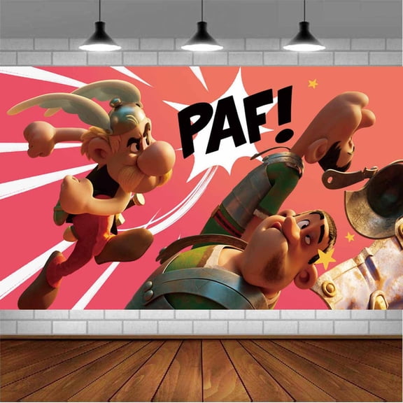 Asterix & Obelix The Big Fight Backdrop Banner Party Supplies Poster Movie Theme Background for Photography Birthday Decorations
