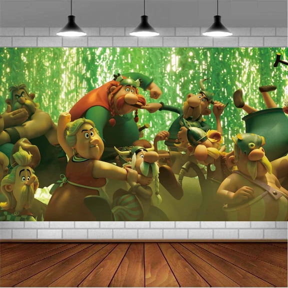 Asterix & Obelix The Big Fight Backdrop Banner Party Supplies Poster Movie Theme Background for Photography Birthday Decorations