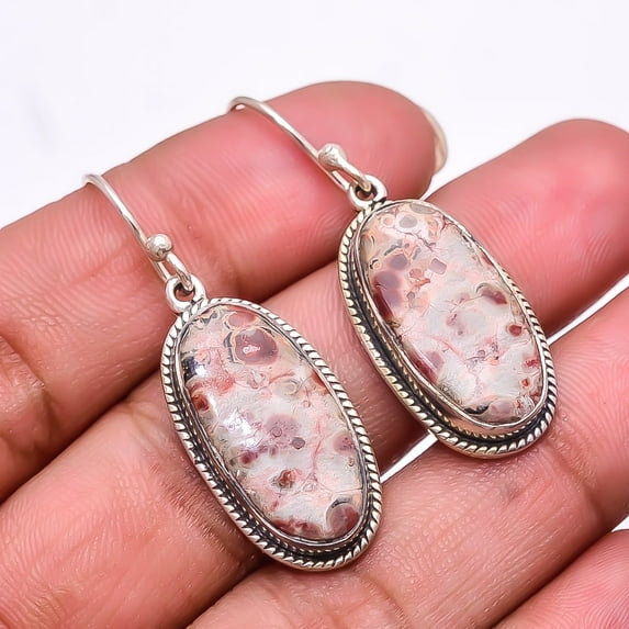Asteroid Jasper -Madagascar Designer Handmade 925 Sterling Silver Earring 1.56", Asteroid Jasper Earring E_8036_341_2