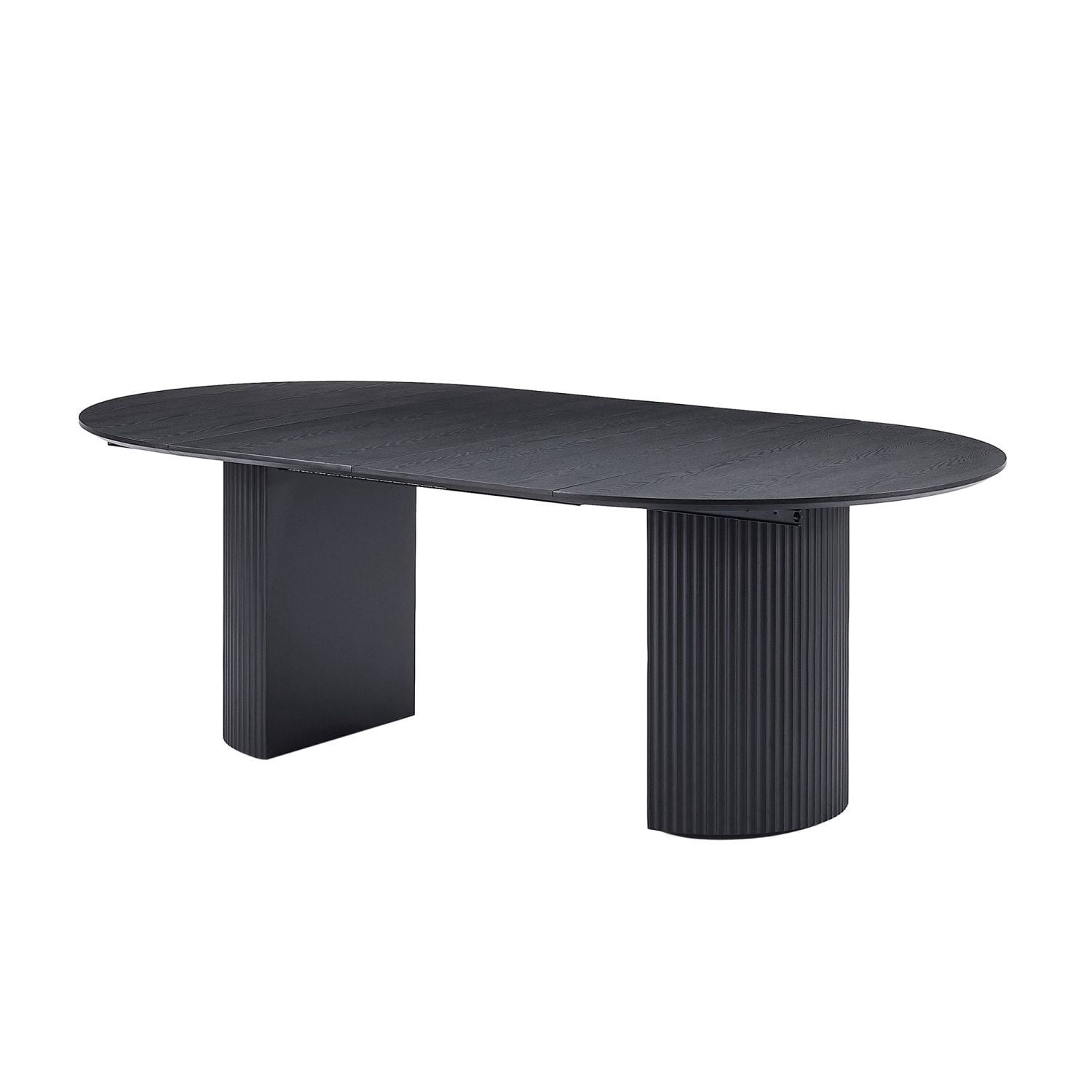 Asteroutdoor Expandable Dining Table, Solid Top Extending Table for Kitchen, Dining, Living Room, Black