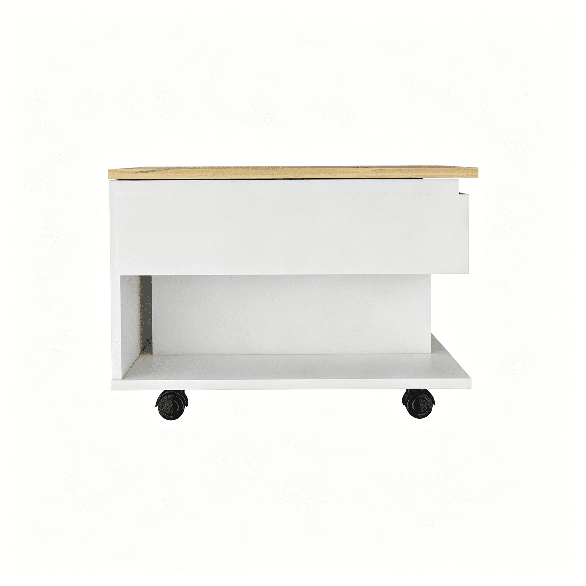 Asteroutdoor Luanda Lift Top Coffee Table with Casters and Shelf, 21.6 in W