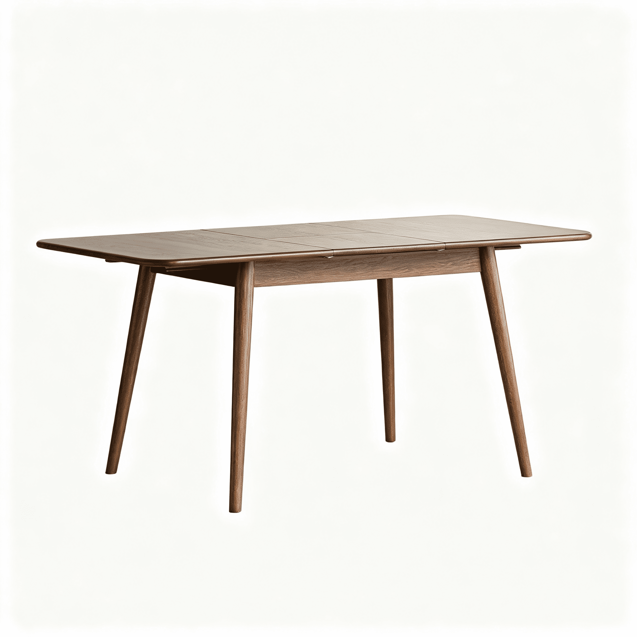 Asteroutdoor Walnut Solid Oak Extendable Dining Table for 6-8 People, 63 in