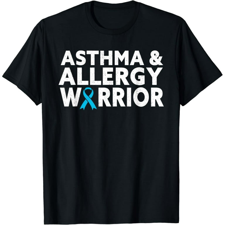 Asthma And Allergies Light Blue Awareness Ribbon T Shirt Asthma And Allergies Light Blue Awareness Ribbon T Shirt