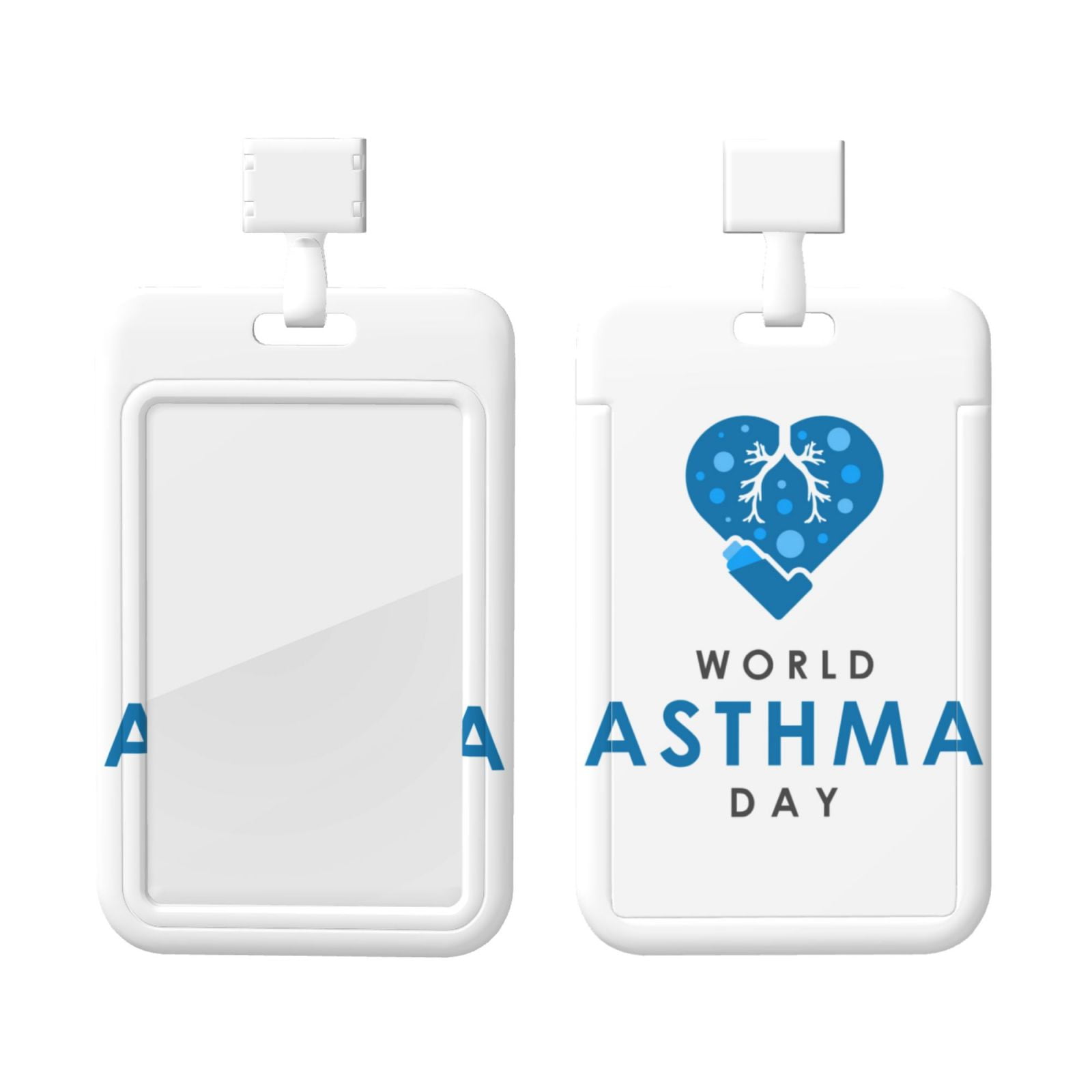 Asthma Awareness Day Badge Holder with Lanyard Vertical ID Card Holder ...