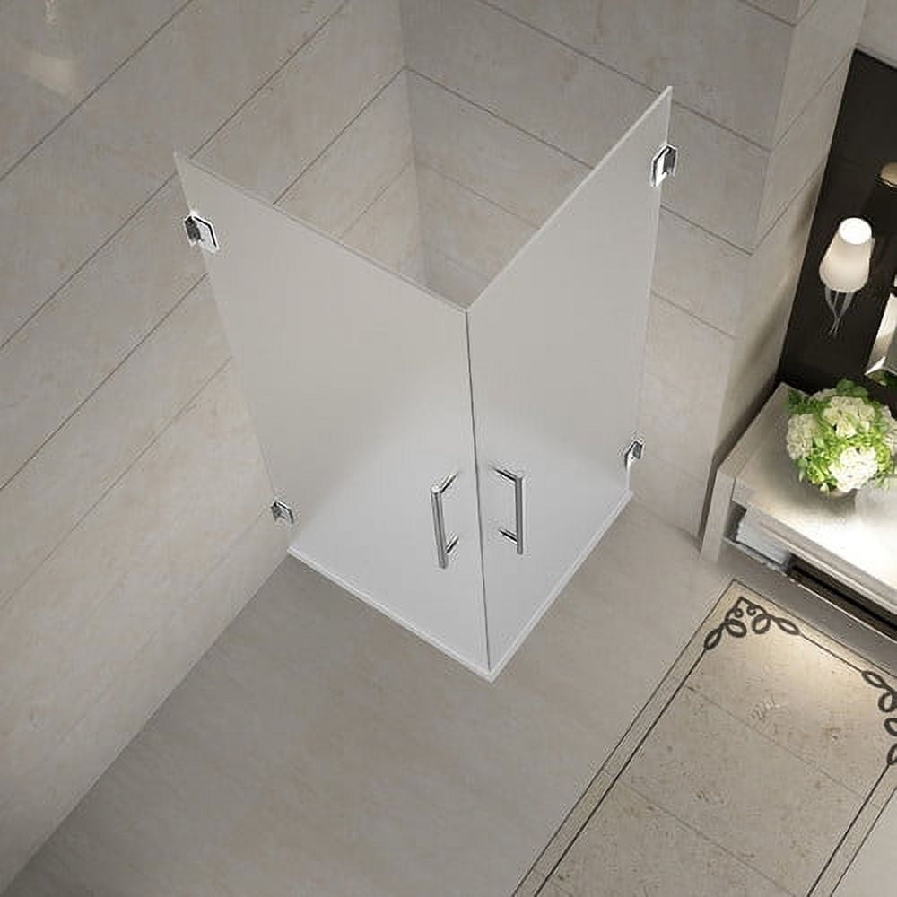 Vanora 32" x 72" Chrome Frameless Hinged Shower Enclosure