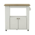 thumbnail image 1 of Aston 33.5" Kitchen Wood Storage Serving Cart - Brown Oak, White, 1 of 7