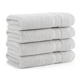 thumbnail image 1 of Aston & Arden Aegean Hand Towels (4 Pack), Recycled Turkish Cotton, 18x30 in., Woven Dobby, Light Grey, 1 of 5