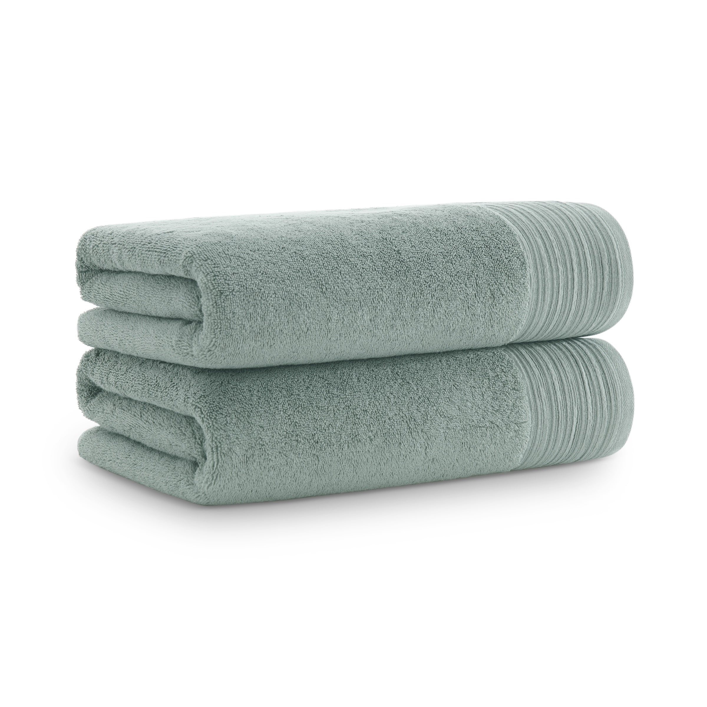 Aston and Arden Anatolia Turkish Bath Towels (2 Pack), 30x60, 600 gsm, Woven Linen-Inspired Dobby, Ring Spun Combed, Green