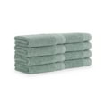 thumbnail image 1 of Aston & Arden Anatolia Turkish Washcloths (8 Pack), 13x13, 600 GSM, Solid Woven Linen-Inspired Dobby, Ring Spun Combed Cotton, Green, 1 of 5