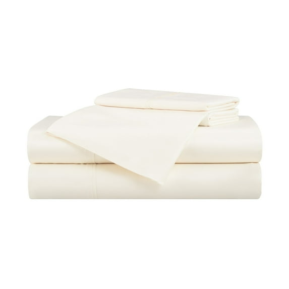 Aston & Arden Bamboo Rayon 4-Piece Sheet Set, 250 Thread Count, Modern, Hypoallergenic, California King, Off-White