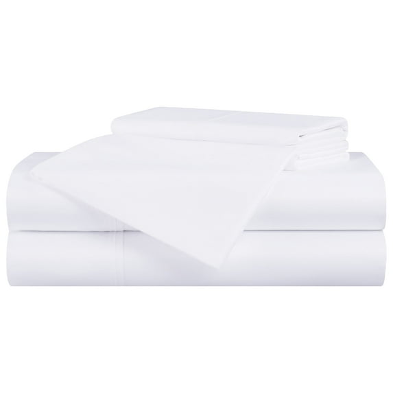 Aston & Arden Bamboo Rayon Sheet Sets, 4-Piece, 250 Thread Count, Modern, Hypoallergenic, California King, White
