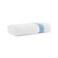 thumbnail image 1 of Aston & Arden Eco-Friendly Aegean Bath Sheet, Recycled Ultra Plush Turkish Cotton, Oversized 35x70 in., White with Blue Striped Woven Dobby, 1 of 7