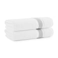 thumbnail image 1 of Aston & Arden Eco-Friendly Aegean Bath Towels (2 Pack), Recycled Ultra Plush Turkish Cotton, 30x60 in., White with Light Grey Striped Woven Dobby, 1 of 7