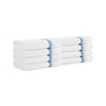 thumbnail image 1 of Aston & Arden Eco-Friendly Aegean Wash Cloths (8 Pack), Recycled Ultra Plush Turkish Cotton, 13x13 in., White with Blue Striped Woven Dobby, 1 of 5