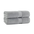 thumbnail image 1 of Aston & Arden Egyptian Cotton Bath Towels (2 Pack), 30x54, Jaquard Border, Dark Grey, 1 of 6