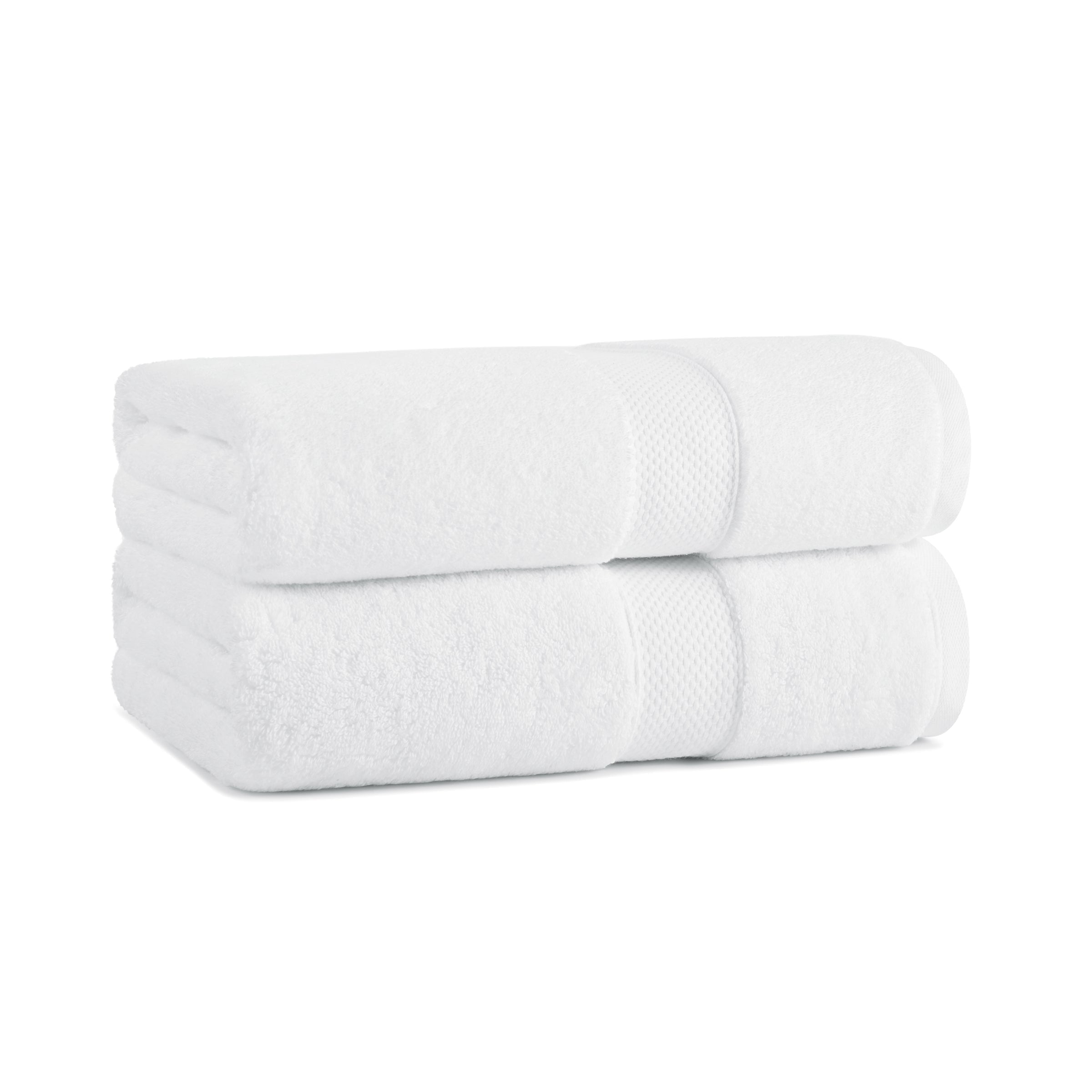 Oversized White Egyptian Cotton Bath Towels Set of 2