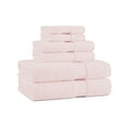 thumbnail image 1 of Aston & Arden Egyptian Cotton Bathroom Towel Set (6-Piece), Jaquard Border, Pink, 1 of 8