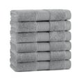 thumbnail image 1 of Aston & Arden Egyptian Cotton Washcloths (6 Pack), 13x13, Jaquard Border, Dark Grey, 1 of 5