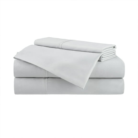 Aston & Arden Eucalyptus 4-Piece 400 Thread Count Tencel Sheet Set, California King, Modern, Winter Grey