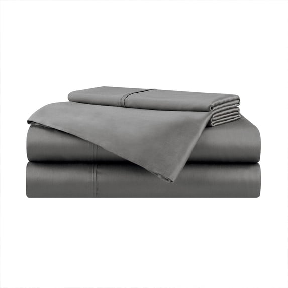 Aston & Arden Eucalyptus 4-Piece Tencel Sheet Set, California King, 400 Thread Count, Modern, Dark Gray