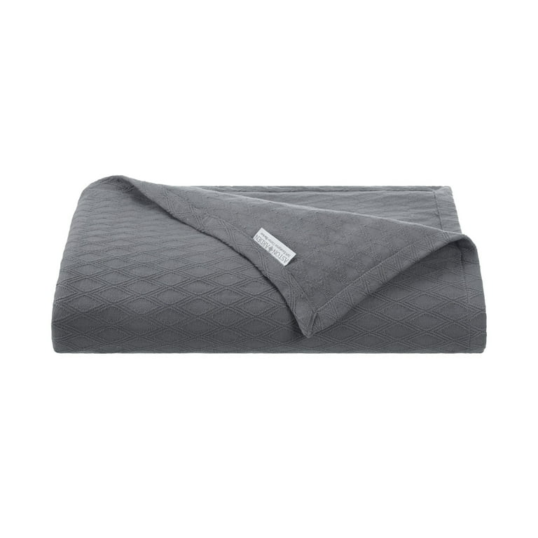 Aston Arden Eucalyptus and Cotton Throw Blanket 50x70 Diamond Weave Pattern 400 GSM Luxury Hotel Quality Dark Gray