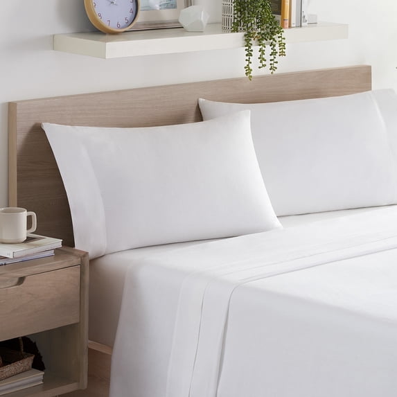 Aston & Arden Linen and Lyocell King Bed Sheet Set (4-Piece), Powder White