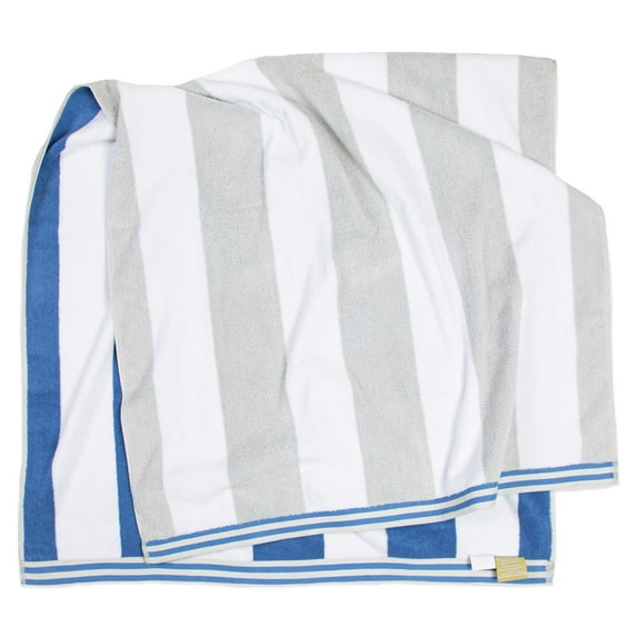 Aston & Arden Reversible Beach Towel 35x70 Grey/Blue