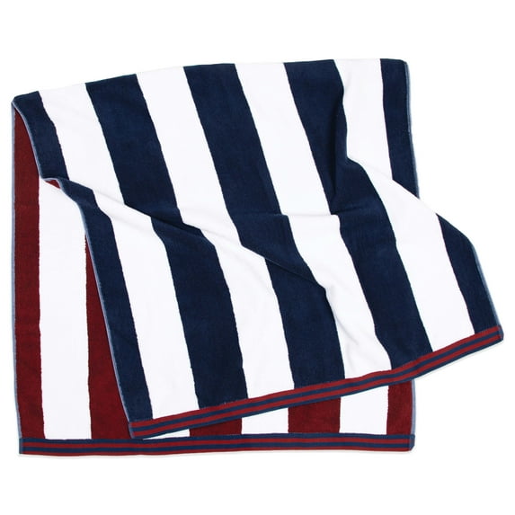 Aston & Arden Reversible Beach Towel 35x70 Navy/Maroon