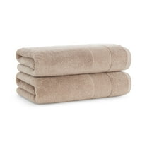 Aston & Arden Turkish Cotton Bath Towels (2-Pack), Thick 600 GSM, 30x60 in., Ultra Soft and Plush, Solid Brown
