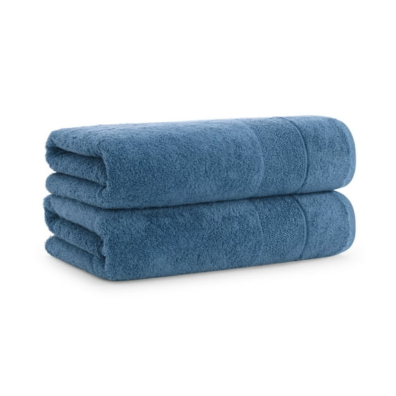 Aston & Arden Turkish Cotton Bath Towels (2-Pack), Thick 600 GSM, 30x60 in., Ultra Soft and Plush, Solid Copen Blue