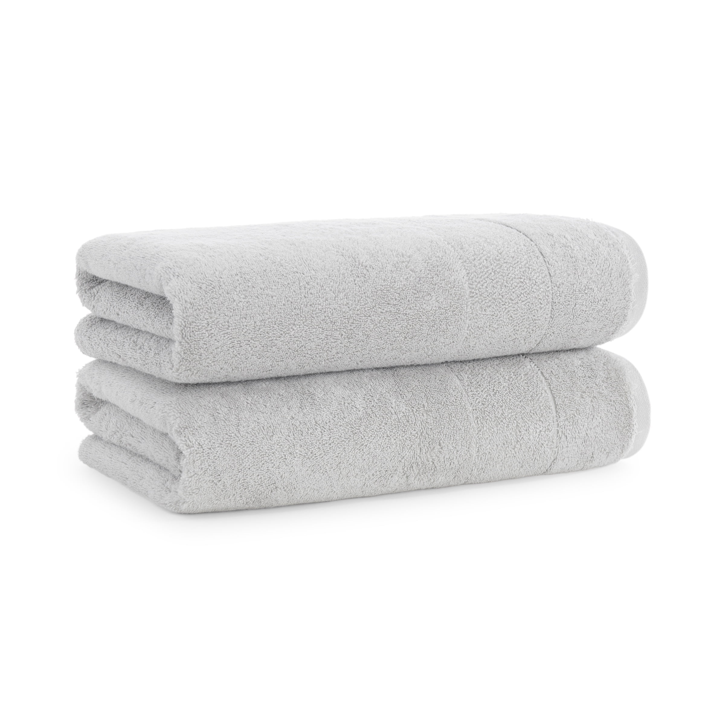 Aston & Arden Turkish Cotton Bath Towels (2-Pack), Thick 600 GSM, 30x60 in., Ultra Soft and Plush, Solid Light Grey