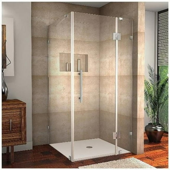 AstonGlobal SEN987-CH-3632-10 Avalux 36 x 32 x 72 in. Completely Frameless Shower Enclosure in Chrome