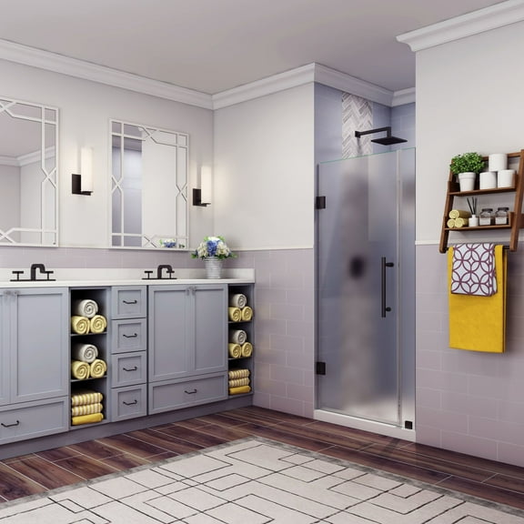 Aston Sdr965f-3222-10 Belmore 72" High X 32" Wide Hinged Frameless Shower Door - Black