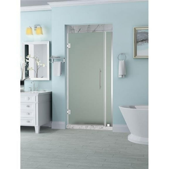 Aston SDR965F-CH-4135-10 Belmore 40.25 to 41.25 x 72 in. Frameless Hinged Shower Door with Frosted Glass - Chrome
