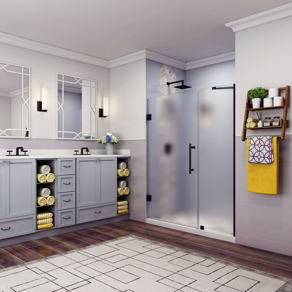 Aston Sdr965f-6038-10 Belmore 72" High X 60" Wide Hinged Frameless Shower Door - Black