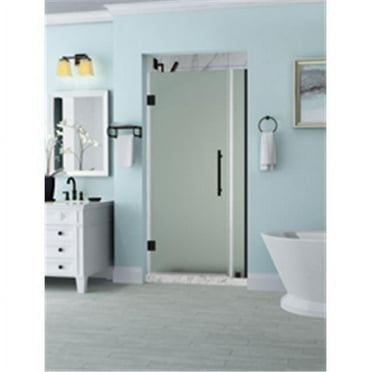 Aston SDR965F-ORB-3824-10 72 x 38 x 0.38 in. Belmore Frameless Hinged Shower Door with Frosted Glass, Oil Rubbed Bronze