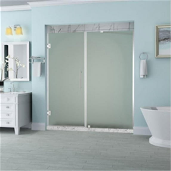 Aston SDR965F-CH-7133-10 72 x 71 x 0.38 in. Belmore Frameless Hinged Shower Door with Frosted Glass, Chrome
