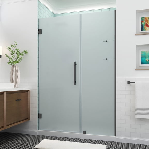 Aston Sdr960f-5432-10 Belmore Gs 72" High X 54" Wide Hinged Frameless Shower Door - Black