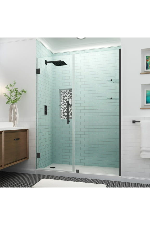 Sdr960ez-5723-10 Belmore Gs 72" High X 57" Wide Hinged Frameless Shower Door - Black