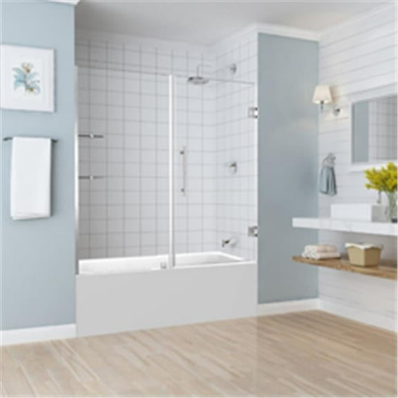 Aston TDR960EZ-SS-60-10 60 x 60 x 0.38 in. Belmore GS Frameless Hinged Tub Door with Glass Shelves, Stainless Steel