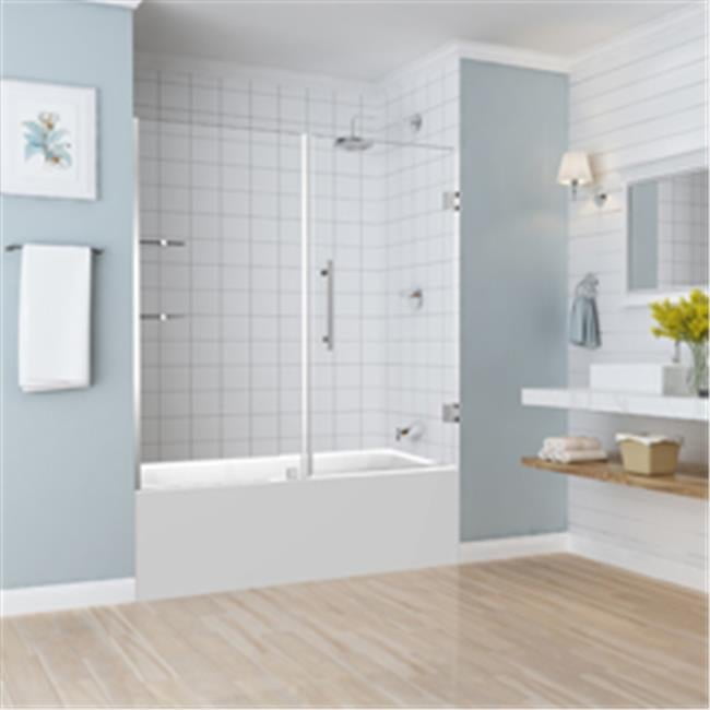 Belmore 60'' x 60'' Frameless Clear Tempered Glass Tub Door