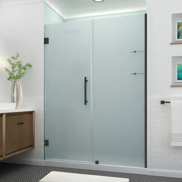 Aston Sdr960f-6331-10 Belmore Gs 72" High X 63" Wide Hinged Frameless Shower Door - Black