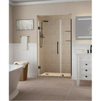 Aston SDR960EZ-ORB-4026-10 72 x 39.25-40.25 x 0.375 in. Belmore Frameless Hinged Shower Door with Glass Shelves - Oil Rubbed Bronze