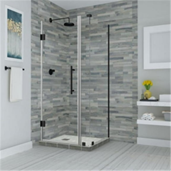 Aston SEN967EZ-ORB-322636-10 Bromley 31.25-32.25 x 36.375 x 72 in. Frameless Corner Hinged Shower Enclosure in Oil Rubbed Bronze